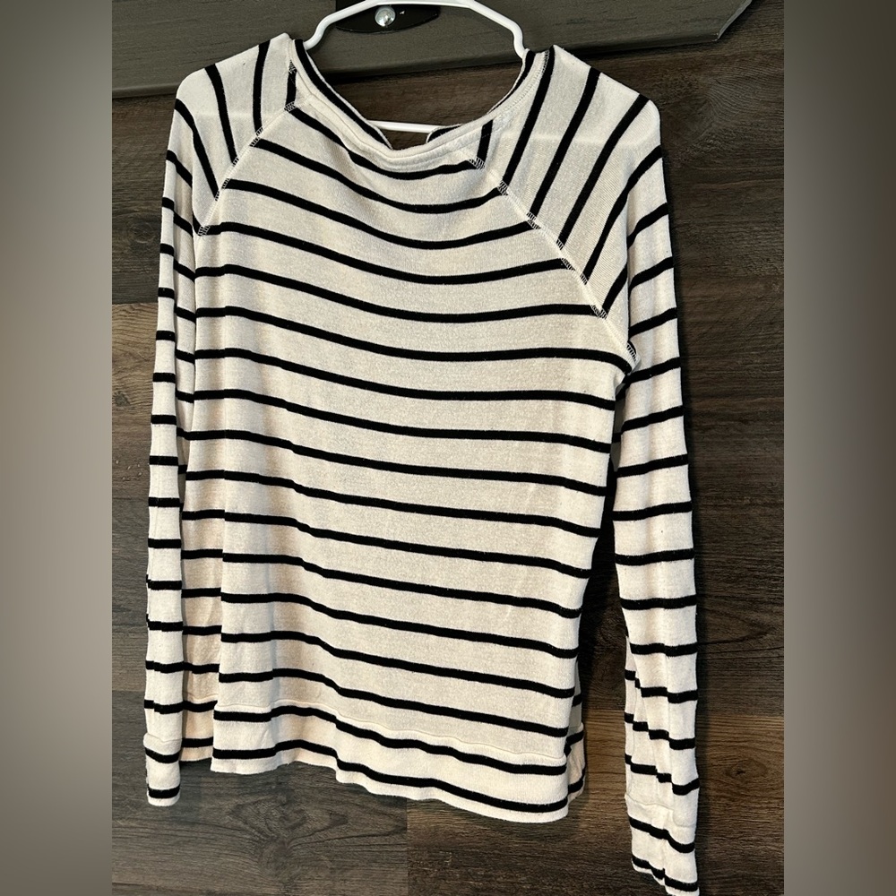 L Navy Blue Stripe Long Sleeve Shirt